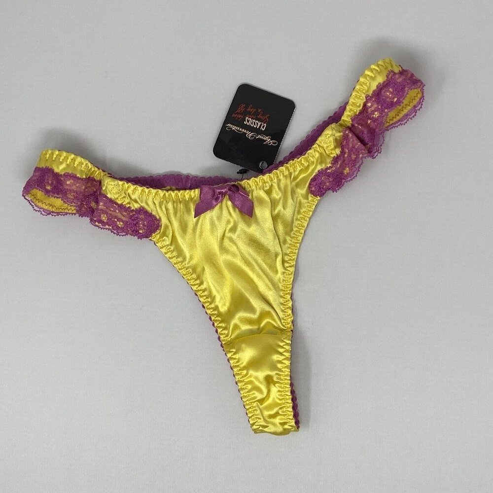 Agent Provocateur Lucie Yellow Silk Thong NWT